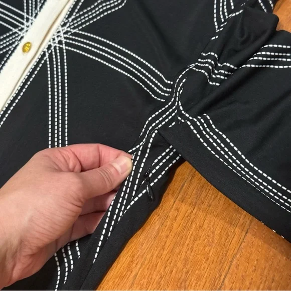 Tory Burch Anja Dress Women’s Medium Black Midi Silk Buttons Old Money Modest - Picture 5 of 11